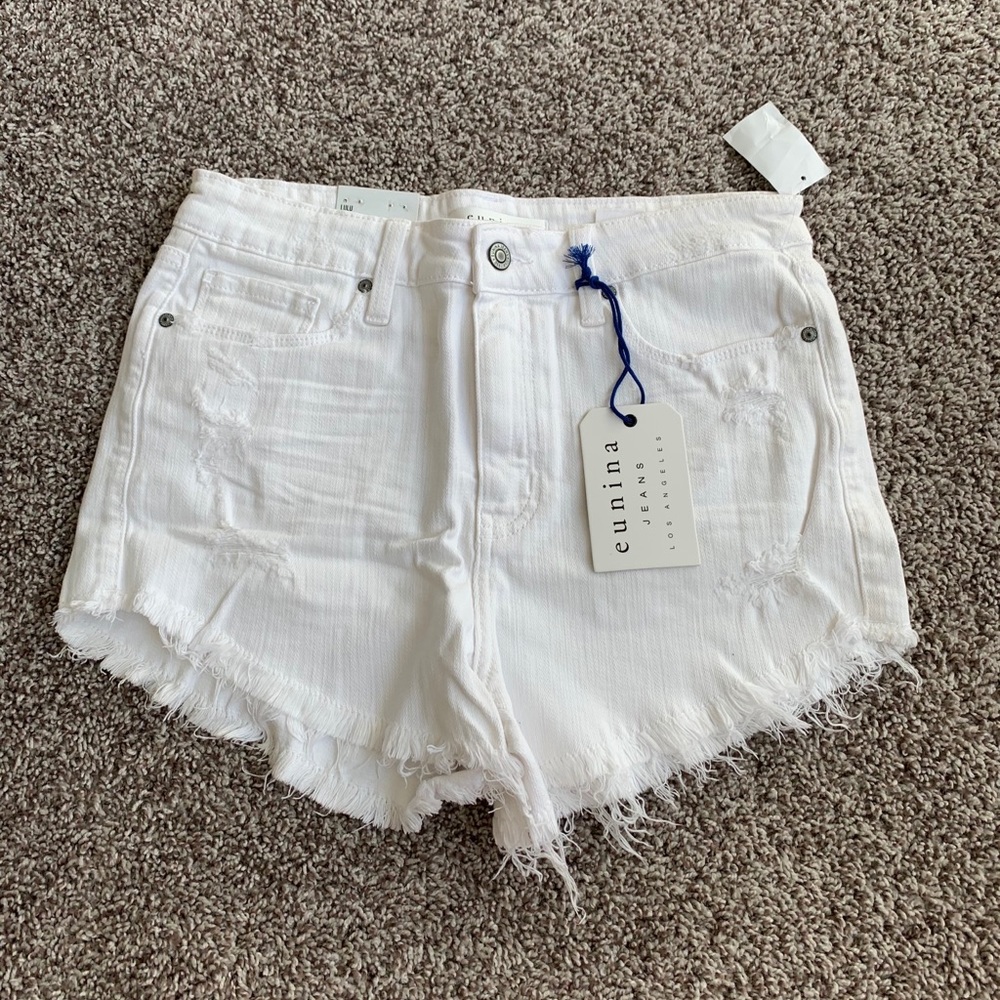 Eunina high waisted white shorts